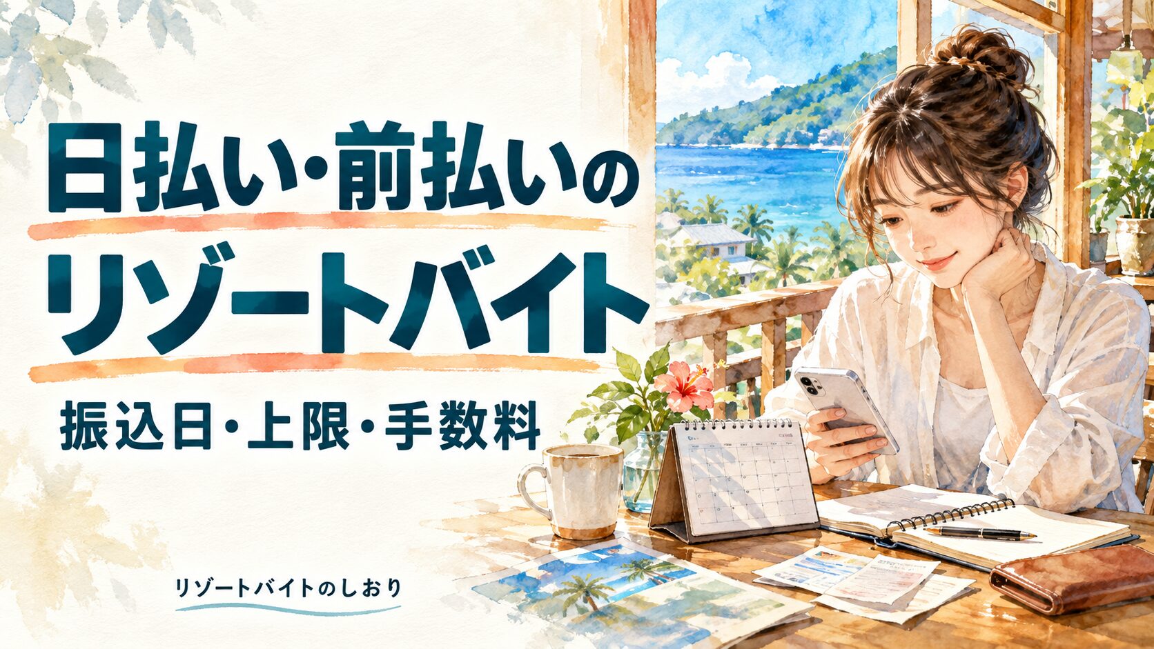 日払い・前払いのリゾートバイト。振込日・上限・手数料