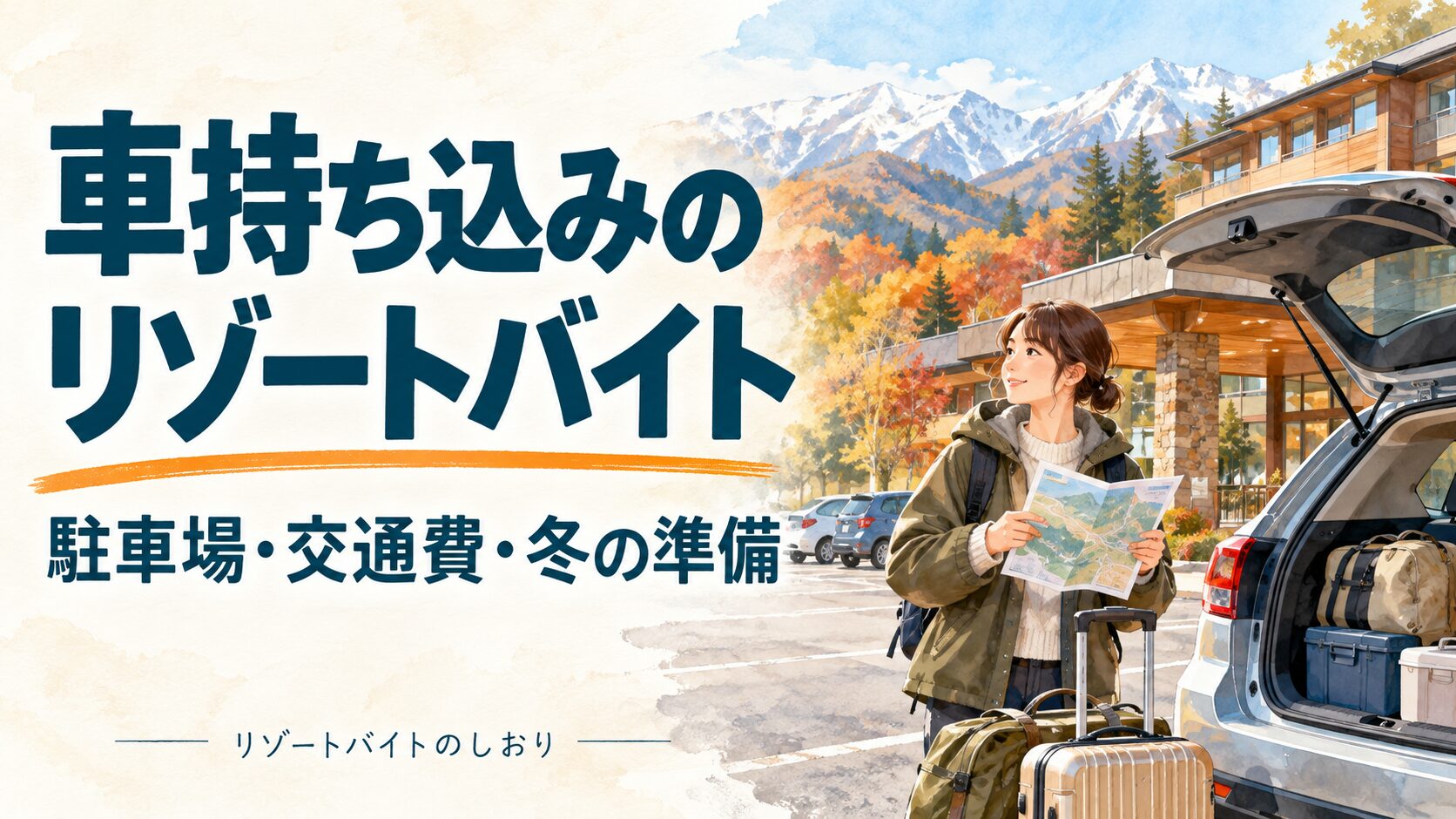 車持ち込みのリゾートバイト。駐車場・交通費・冬の準備