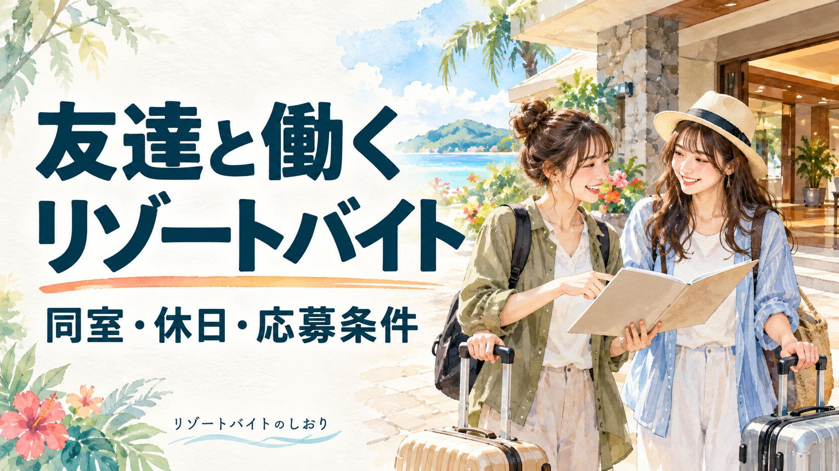 友達と働くリゾートバイト。同室・休日・応募条件