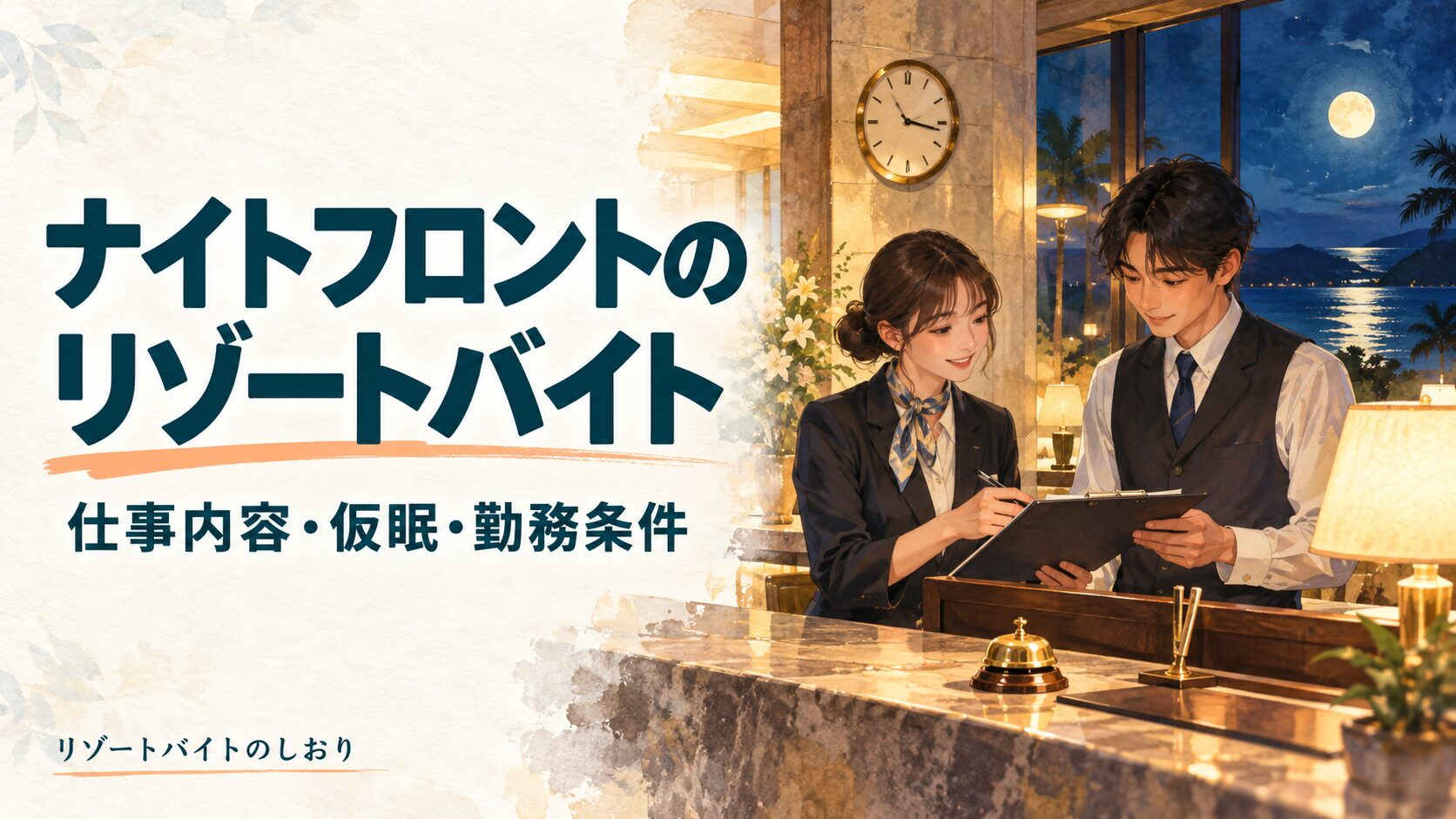 ナイトフロントのリゾートバイト。仕事内容・仮眠・勤務条件