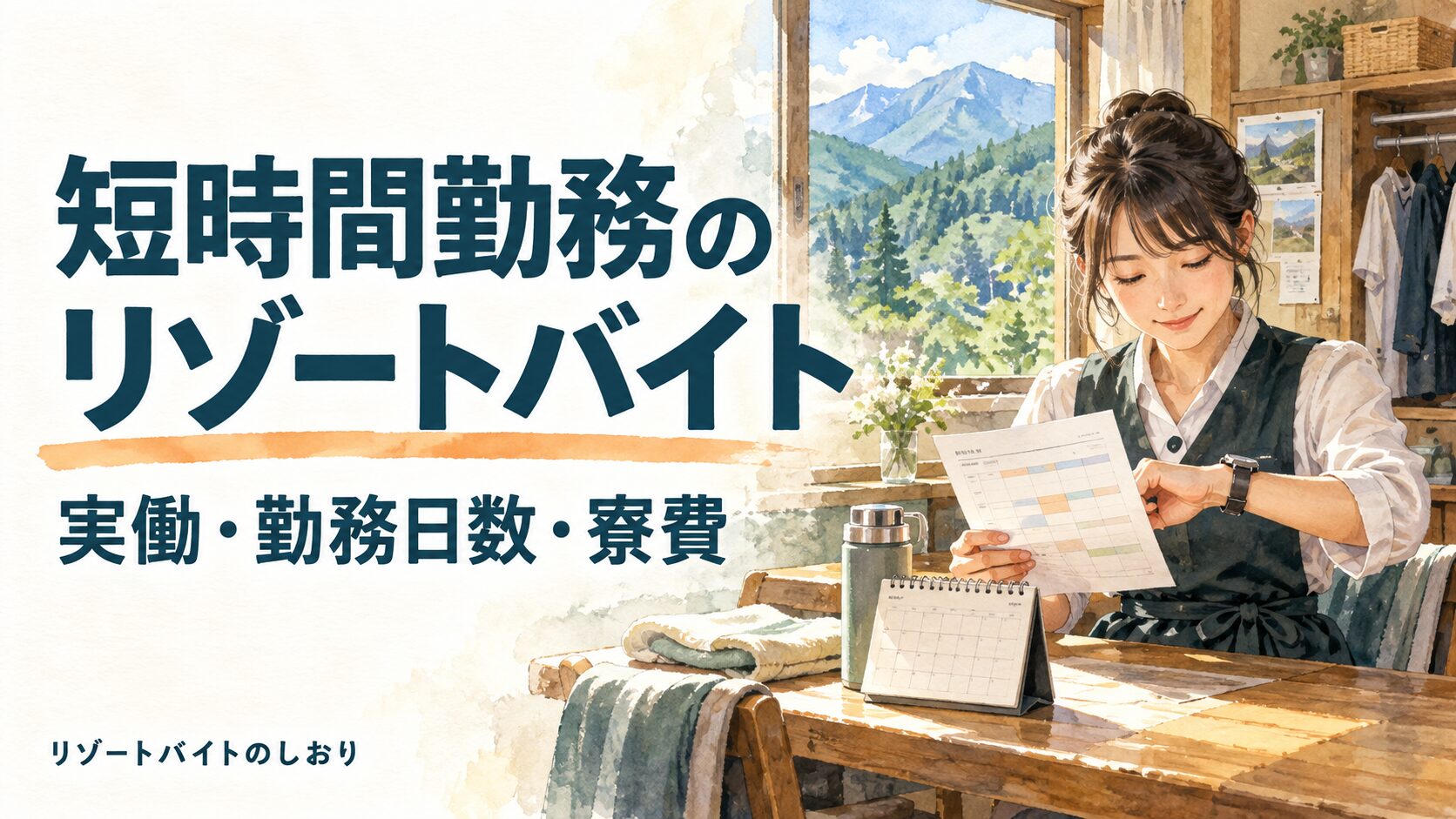 短時間勤務のリゾートバイト。実働・勤務日数・寮費