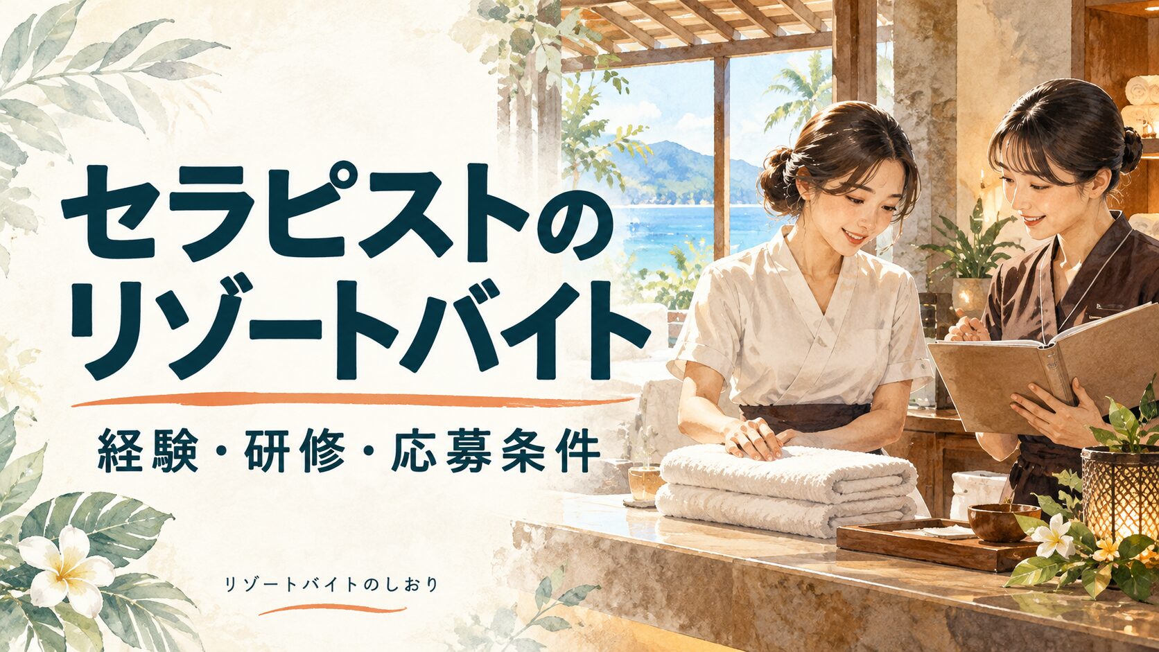 セラピストのリゾートバイト。経験・研修・応募条件
